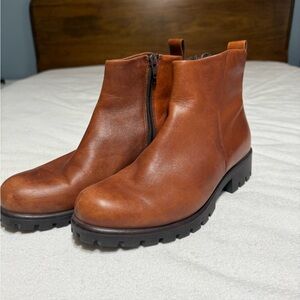 Ecco Women's Brown Leather Ankle Boots